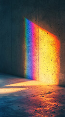 Wall Mural - Rainbow Light on Concrete Wall  Abstract Texture