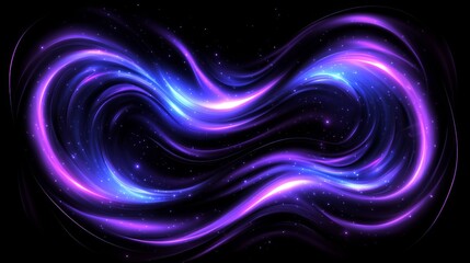 Poster - Abstract Cosmic Swirl Glowing Nebula Infinity Loop