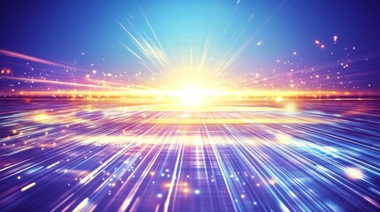 Poster - Abstract Digital Light Speed Burst Background