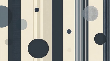Poster - abstract geometric art featuring circles and stripes