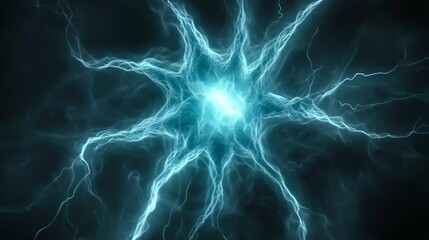 Wall Mural - abstract energy burst glowing plasma neural network