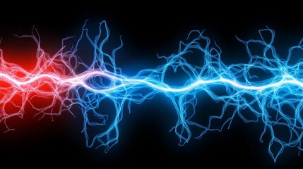 Wall Mural - abstract energy streams red and blue plasma