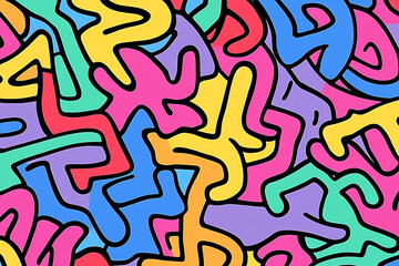 Poster - Colorful Abstract Design Featuring Playful Shapes and Patterns With Vibrant Hues in an Artistic Composition