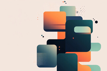 Poster - Abstract Geometric Shapes Blend Vibrant Colors to Create a Modern Digital Artwork on a Light Background
