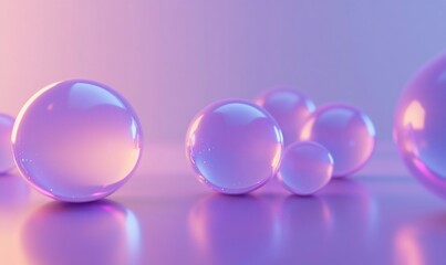 Poster - A collection of translucent spheres reflecting soft light hues.