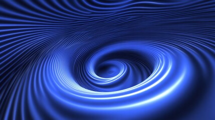 Poster - Abstract blue vortex with flowing lines, creating a sense of depth.