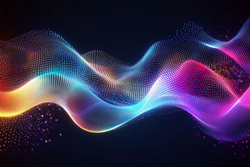 Poster - Colorful Wave Patterns Create an Abstract Background With Glowing Light Effects and Vibrant Gradients