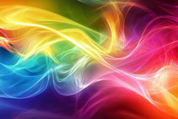 Poster - Colorful Abstract Waves Create a Vibrant Display of Light and Motion in a Dynamic Artistic Design