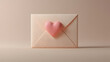 © JidapaDesign - love letter envelope with heart seal, symbolizing affection and romance. This soft, pastel colored envelope evokes feelings of warmth and tenderness, perfect for expressing love