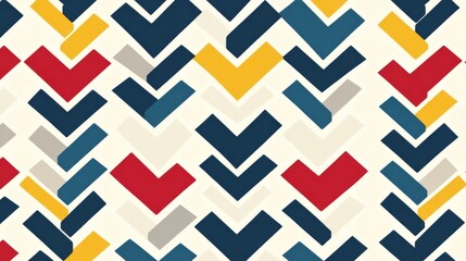 Poster - Abstract Geometric Chevron Pattern Design in Vibrant Colors