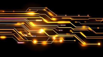 Poster - Abstract Golden Circuit Board Technology Design