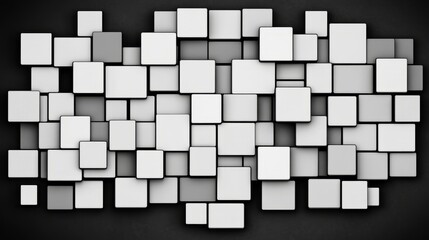 Poster - Abstract Gray and White Square Block Pattern