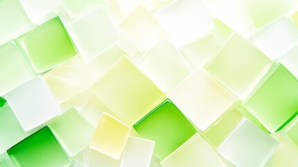 Poster - Abstract Green and White Glass Tile Mosaic