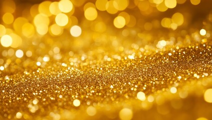 Poster - Sparkling golden glitter texture with bokeh lights.