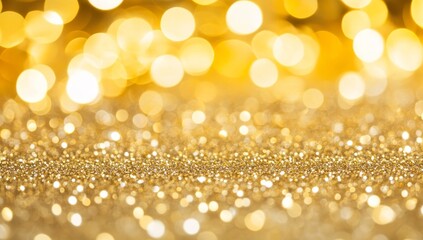 Poster - Golden glitter bokeh background.