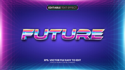 Wall Mural - futuristic editable text effect, future techno text style
