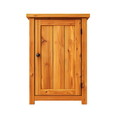 Wall Mural - Narrow Wooden Cupboard with Single Door Design