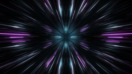 Poster - Abstract Neon Light Tunnel Speed Burst