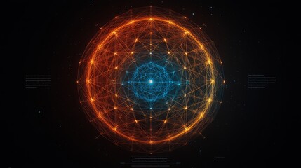 Poster - Abstract Network Sphere Data Visualization