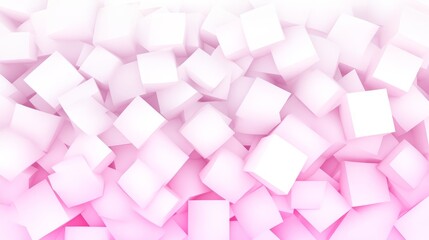 Poster - Abstract Pink Cube Pile 3D Rendered Background