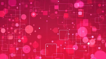Poster - Abstract Pink Network Geometric Shapes and Lights