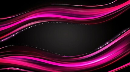 Poster - Abstract Pink Wave Background Design, Elegant Curves