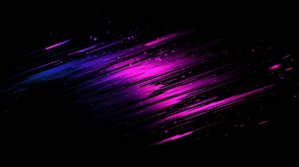 Poster - Abstract Purple and Blue Light Streaks on Black