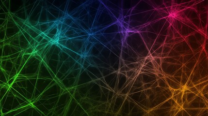 Poster - Abstract Rainbow Neural Network Web Design