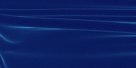 Poster - Blue background with a lot of dots. The dots are in different sizes and are scattered all over the background