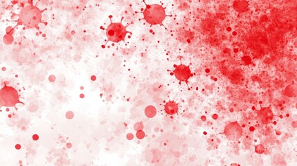 Poster - Abstract Red Watercolor Splashes and Blots