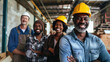 © Santy Hong - happy workers, taking a group photo during a special occasion, vibrant and dynamic, natural lighting, joyful mood,