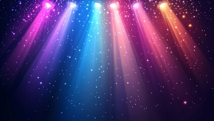 Poster - Colorful stage lights with sparkles.