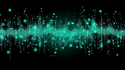 Poster - Abstract Teal Digital Sound Wave Visualization