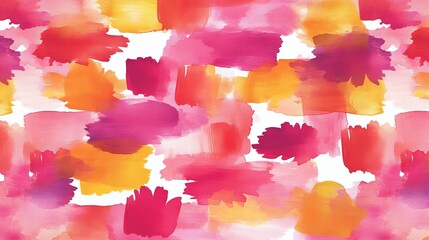 Poster - Abstract Watercolor Brushstrokes in Pink and Orange Hues