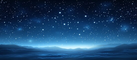 Wall Mural - starry night sky over a mountain range.