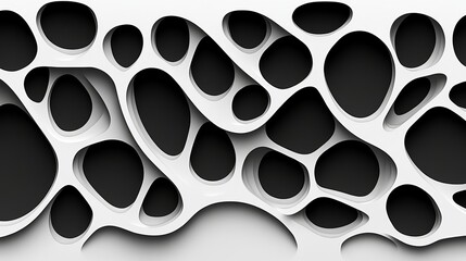 Poster - Abstract White and Black Organic Cellular Pattern