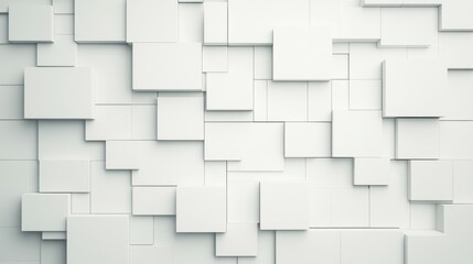 Poster - Abstract White Cube Wall Geometric 3D Texture