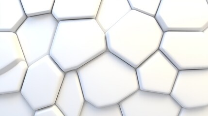 Poster - Abstract White Geometric Hexagon Pattern Background