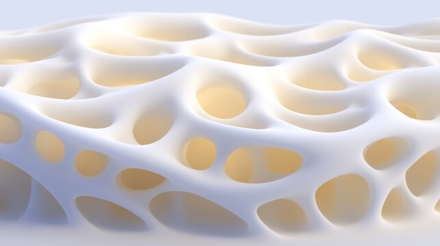 Abstract White Organic Structure with Holes