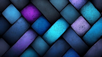 Poster - Abstract Woven Pattern in Vibrant Blues and Purples