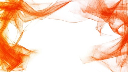 Poster - Abstract orange smoke frame on white.