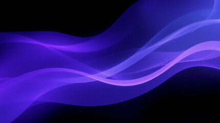 Poster - Abstract blue and purple waves flowing on black background