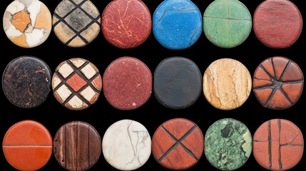 Poster - Circular Stone Designs Artistic Colorful Patterned Discs