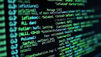 a close-up view of computer code displayed on a screen