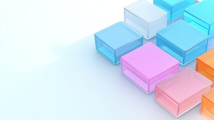 Poster - Colorful Glass Cubes Abstract Design Composition