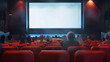 © Badisaba - A movie theater showcases a large  empty screen with audience