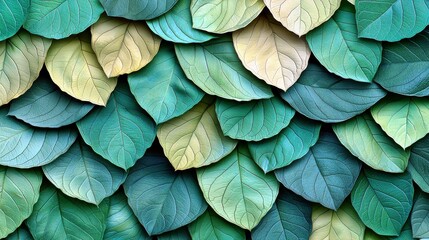 Poster - Textured Green Leaves Background with Varied Shades of Green and Natural Patterns for Nature-Themed Designs and Projects