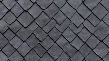 Poster - Dark Gray Slate Roof Texture Seamless Pattern