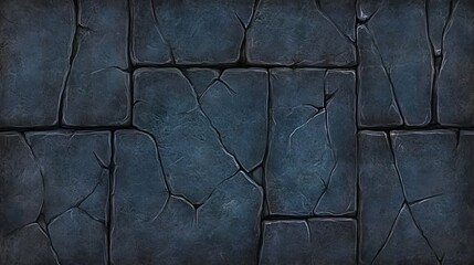 Poster - Dark Grey Cracked Stone Wall Texture Background