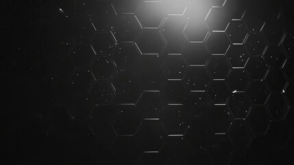 Poster - Dark Hexagon Grid Abstract Technology Background